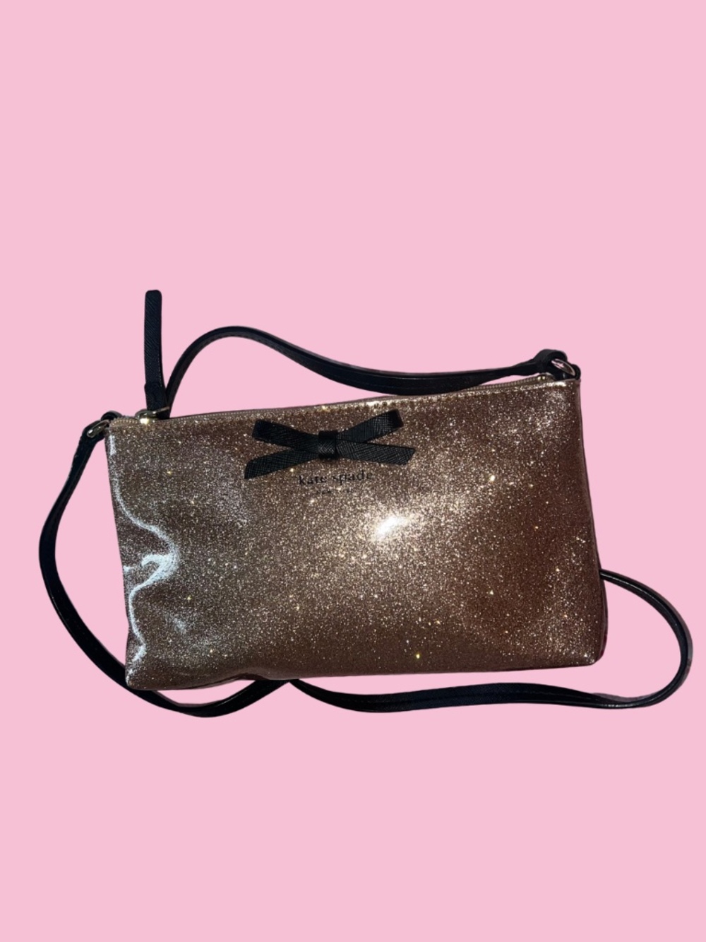 Kate Spade Blush Pink Glitter Cross Body Bag